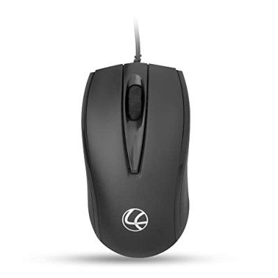 LAPCARE L-70 Plus (Ind) Wired Optical Mouse with 1200 Dpi, Plug & Play, Hi- Optical Tracking (Black) - Micro USB