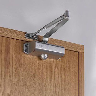 LAPO Heavy Duty Aluminium Automatic Hydraulic Double Speed Door Closer for Home Office | Aluminium and Wooden Soft Door Closers with Fitting Set for All Door Weight Up to 75 Kg (Silver Finish)