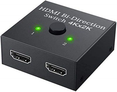 LAPSTER HDMI Switch Splitter, 2 Port Bi-Directional Manual HDMI Switch 2 in 1 Out or 1 in 2 Out Splitter Supports 4K 2K 3D Full HD 1080p - 1 Year Warranty