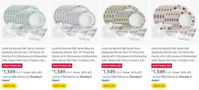 Larah by BOROSIL Dinner Sets Upto 63% Off