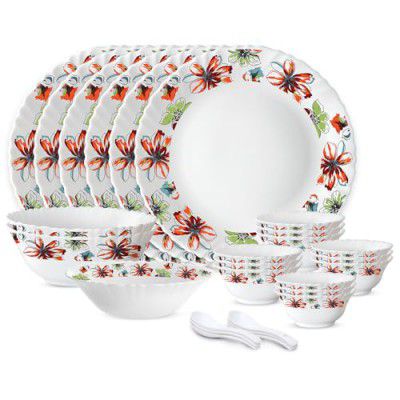 Larah by Borosil Silk Series Bali Opalware Dinner Set