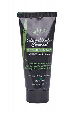 Lass Naturals Activated Bamboo Charcoal Peel Off Mask With Vitamin C & E 60 gm - Skin Care