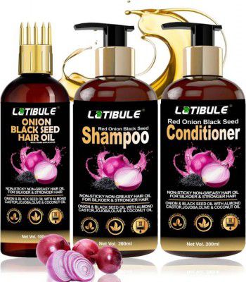 Latibule Black Seed Onion hair oil shampoo n conditioner Best combo - Combo Applicator (3 Items in the set)