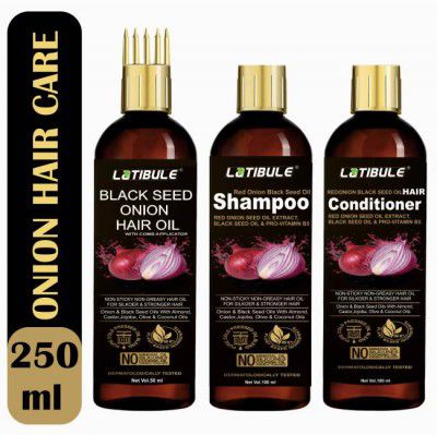 Latibule Red Onion Black Seed Oil (Hair Oil + Shampoo + Conditioner ) Hair Oil  (250 ml)