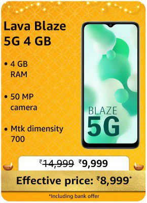 Lava Blaze 5G @ ₹8,999/- During Big Billion Days Sale