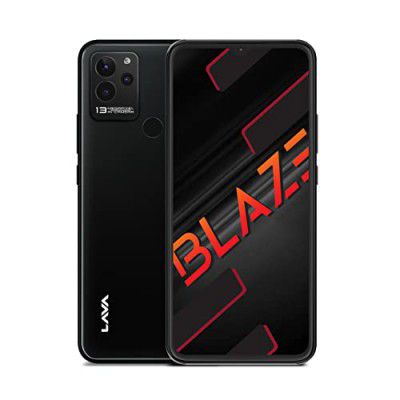 Lava Blaze (Glass Black, 3GB RAM, 64GB Storage)| Premium Glass Back Design| 13 MP AI Triple Camera |FingerPrint Sensor| 5000 mAh Battery| Upto 6GB Expandable RAM