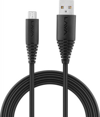 LAVA D2 max 2 m Micro USB Cable  (Compatible with Mobile, Black, One Cable)