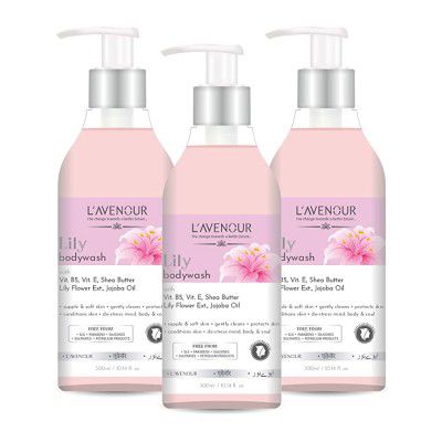 Lavenour Rejuvenating and Gentle Cleansing Lily Body Wash For Women & Men (Pack of 3)