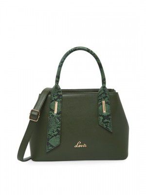 Lavie Green Textured Structured Handheld Bag