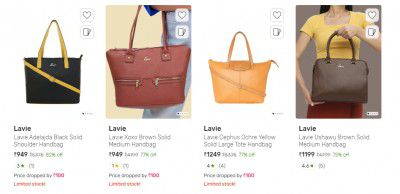 Lavie handbags Upto 82% Off Starting From Rs.949