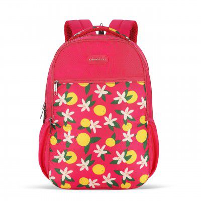 Lavie Sport 26 Litres Lime Floral Printed School Backpack for Girls | Stylish and Trendy Casual Backpack