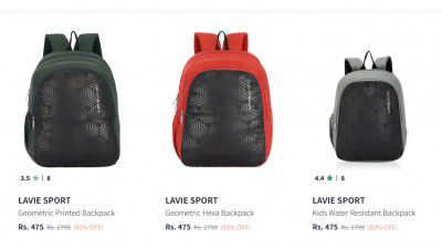 Lavie Sports Backpacks at Minimum 80% off