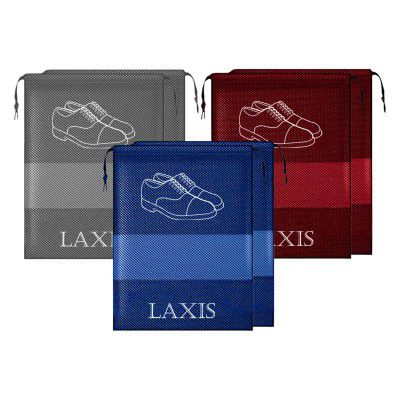 LAXIS Shoe Bags for Travel & Storage, Shoe Organiser Pouch Transparent, Multicolors Shoe Bag Travel Pouch Set with Non Woven, Breathable Materials, Water & Dust Proof (Multicolor- 6 Piece Set)