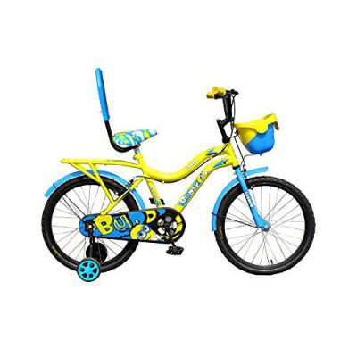 Leader Buddy Kids Cycle 20T for 5 to 9 Years (Neon Yellow/Pantone Blue) - Wheel: 20 Inches, Frame : 14 Inches Steel, with Rigid Suspension