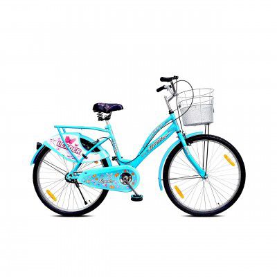 Leader Lady Star Breeze 26T Bicycle for Girls/Women with Front Basket and Integrated Carrier | Ideal for 12 + Years (Frame: 18 Inches) (26, Aqua Blue)