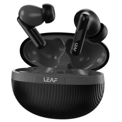 Leaf Buds X342 True Wireless Earbuds with, Fast Charging (10min=210min), 10mm Driver, Bluetooth v5.4 TWS (Carbon Black)