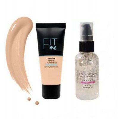 Lecherous Fit Me Matte+Poreless Liquid Tube Foundation Natural+Foundation illuminating Gel Primer