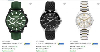 Lee Cooper Wrist Watches @ Minimum 80% Off