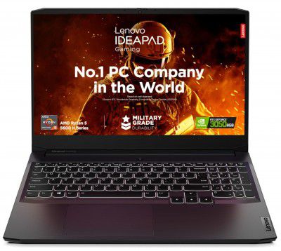 Lenovo Ideapad 3 AMD Ryzen 5 5600H 82K2022VIN Gaming Laptop (8GB RAM + 512GB SSD + 4GB NVIDIA RTX 3050)