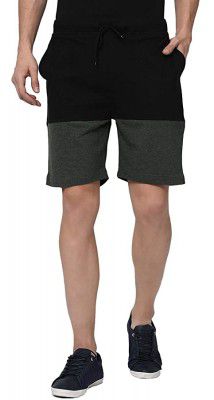 LEOTUDE Mens Regular Fit Shorts (Color: Black Anthra)