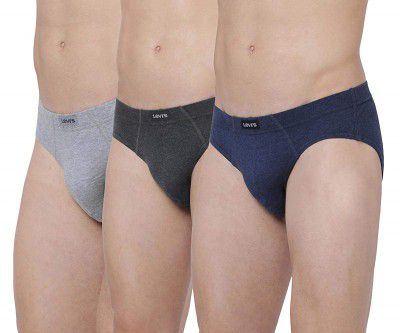 Levi’s Men’s 100% Cotton 100 CA Snug Fit Innerelastic Solid Comfort Brief (Pack of 3)