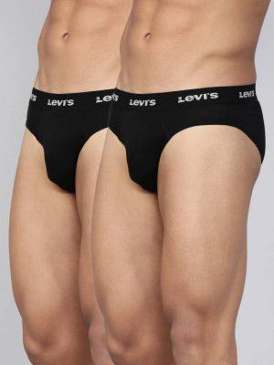 LEVIS  Pack of 2 Contoured Double Pouch, Tag Free Comfort & Smartskin Technology Style# 009 Neo Solid Men Brief