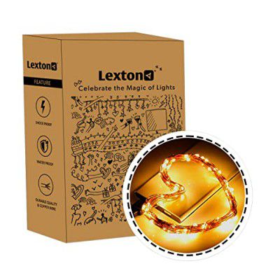 Lexton 5 m Copper String Light | Warm White | 5 m | Battery Powered | Battery not Included | for Indoor & Outdoor Decorations.