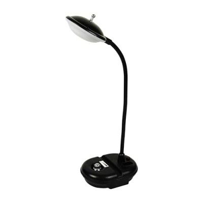 Lexton Black Table Desk Lamp (Cool Warm White) (Pack of 1, Plastic)