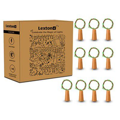 Lexton Cork Light | Bottle Light | Green Copper String Light | Cork String Light | 10 Pieces