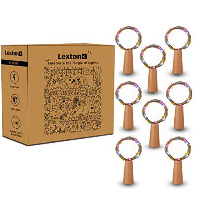 Lexton Multicolor Cork Light | 20 Led | Multicolor | Pack of 8 | for Indoor & Outdoor Decorations