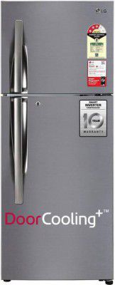 LG 242 L Frost Free Double Door 3 Star Refrigerator with Smart Inverter  (Shiny Steel, GL-I292RPZX)