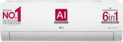 LG AI Convertible 6-in-1 Cooling 2023 Model 1 Ton 5 Star Split AI Dual Inverter 4 Way Swing, HD Filter with Anti-Virus Protection AC (RS-Q14ENZE)