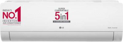 LG Super Convertible 5-in-1 Cooling 2023 Model 1 Ton 3 Star Split Dual Inverter 2 Way Swing, HD Filter with Anti-Virus Protection AC (RS-Q12CNXE)