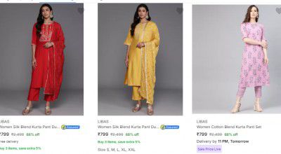 Libas Womens Ethnic Sets Minimum 70% Off