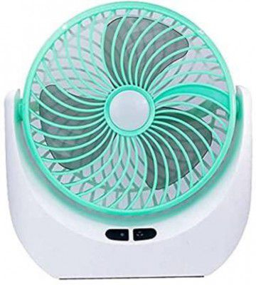 LICHEE Portable Mini USB Rechargeable Fan with LED Lighting & 4-hours Battery Backup Fan Air Cooling Portable Charging Standing Fan Mini-Fan USB Rechargeable USB Air Cooler  (Multicolor)