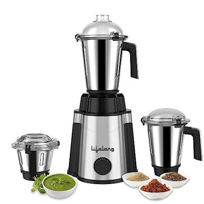 Lifelong 1200W Mixer Grinder Power Plus with 3 Jars Stainless Steel blades (Black, LLMG210)