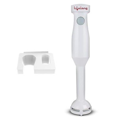 Lifelong Stainless Steel 300 W Hand Blender | Low Noise | Anti-Splash (Llhb04, White)