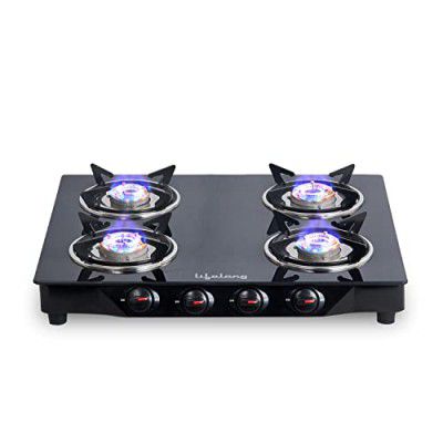 Lifelong 4 Burner Gas Stove Top for Kitchen