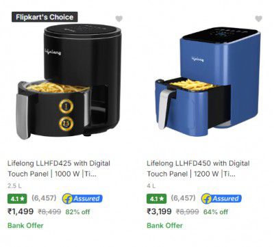 Lifelong Air Fryers 82% Off