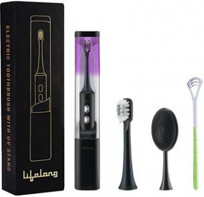 Lifelong Electric Toothbrush with UV sealed Sterilization Electric Toothbrush  (Black)