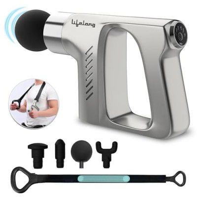 Lifelong Full Body Massager - Massage Gun Machine - Massager Gun with Threaded Belt for Deep Tissue Muscle Massage of Back, Neck, Shoulder, Hand, Foot & Leg for Pain Relief-Rechargeable & daily use