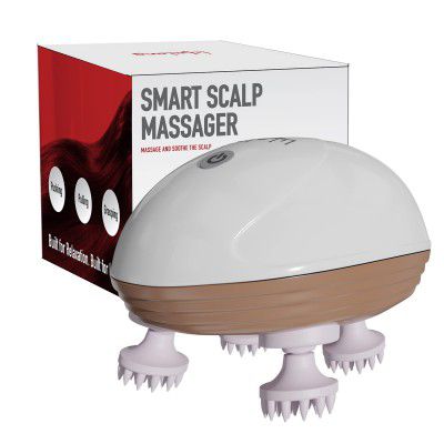 Lifelong Hair Scalp Rechargeable Electric Head Kneading Massager, (LLM594, Beige)