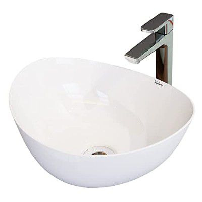 Lifelong LLBAWB01 White Table top Wash Basin/Glossy Finish/Counter top/Super White Color For Bathroom