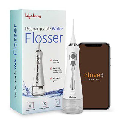 Lifelong LLDC36 Rechargeable Water Teeth Flosser Cordless | 230 ml Large Detachable Water Tank | 3 Modes | IPX7 Waterproof| Massage Gums and Remove Plaque