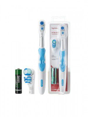 Lifelong LLDC45 Ultra Care Battery Operated Toothbrush with Replaceable Brush Head - White