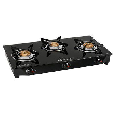 Lifelong LLGS18 Glass Top 3 Burner Gas Stove