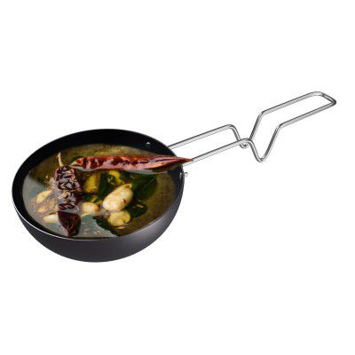 Lifelong LLHATP01 Hard Anodized Tadka Pan 10 CM |Non-Toxic| Gas Stove Safe | Hot Plate Safe | Bakelite Handle | Scratch Resistant (Black)