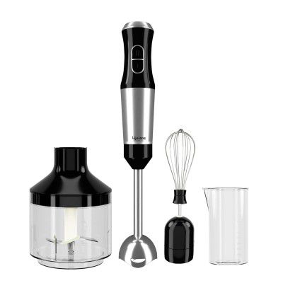 Lifelong LLHBZ05 Infinia Plus 400W Hand Blender Machine with Whisker, Chopping Attachment & Multipurpose Jar|Stainless Steel Blade & Detachable Shaft|Soups, Smoothies, Sauces (1 Year Warranty, Silver)