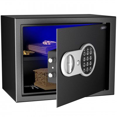 Lifelong LLHSL08 22Litres Home Safe Electronic Locker with LED Light | Digital Security Safe for Home & Office with Motorized Locking Mechanism - 0.8 Cubic Feet, (1 Year Warranty, Black)