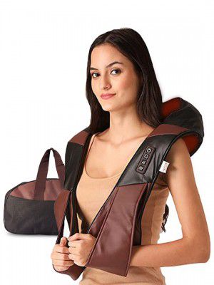 Lifelong LLM495 Neck-Shoulder & Back Massager with Electric Heat Therapy - Brown